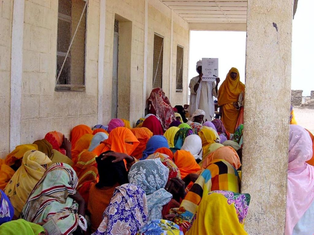 Eritrean women receiving program.